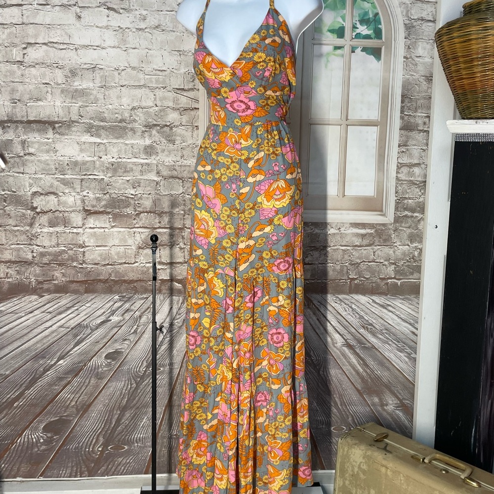 Floral Halter Maxi Jumpsuit